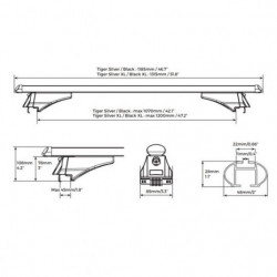 Strešný nosič Mercedes GLC (X253) (2015-2020) Tiger XL Silver