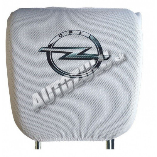 Poťah na hlavovú opierku-biela Opel 2 ks