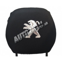 Poťah na hlavovú opierku-čierna Peugeot 2 ks