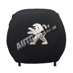 Poťah na hlavovú opierku-čierna Peugeot 2 ks