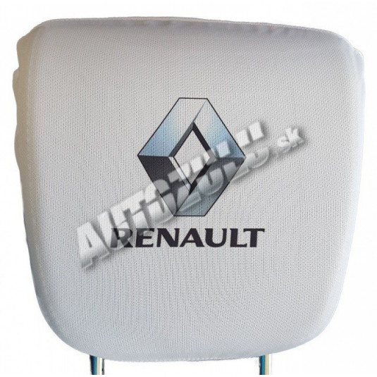 Poťah na hlavovú opierku-biela Renault 2 ks