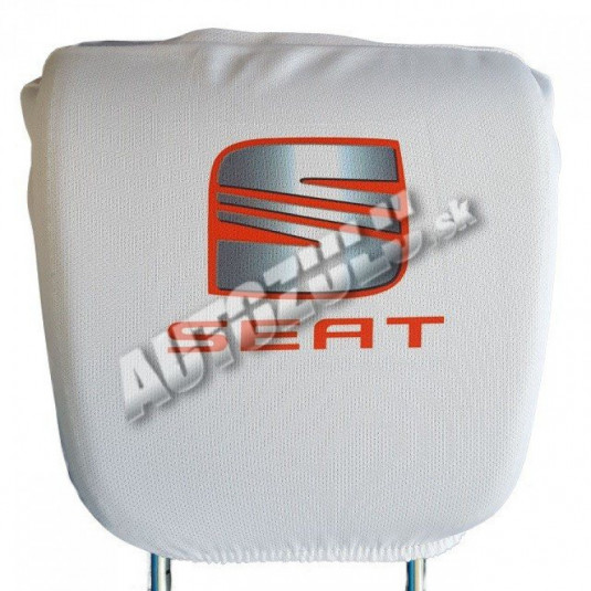 Poťah na hlavovú opierku-biela Seat 2 ks