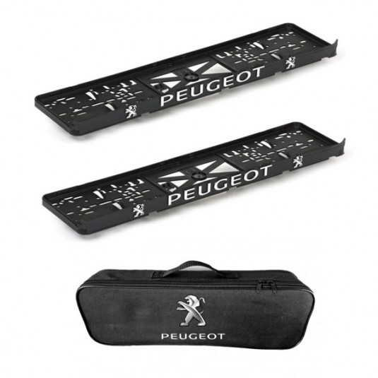 2x podložky ŠPZ  a taška PEUGEOT- sada