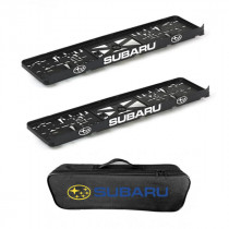 2x podložky ŠPZ  a taška SUBARU- sada