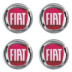 Samolepky živicové 3D Fiat červený 4ks
