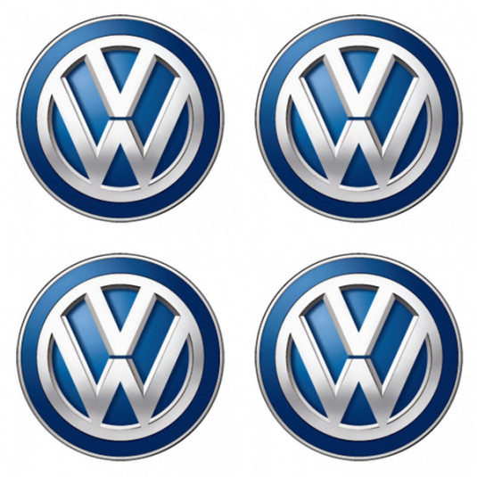 Samolepky živicové 3D Volkswagen modrá 4ks