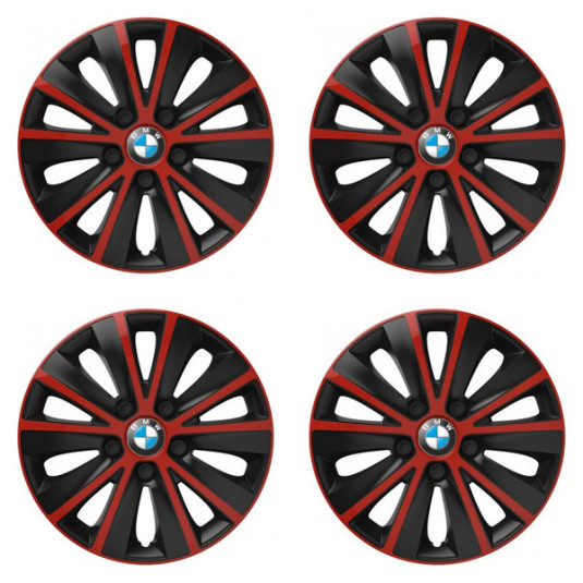 Puklice pre BMW 15 RAPIDE red and black