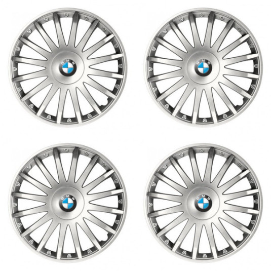 Puklice pre BMW 16 CRYSTAL silver