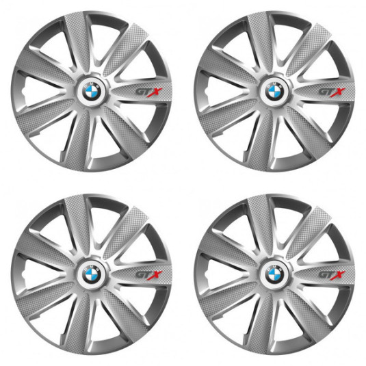 Puklice pre BMW 16 GTX CARBON silver