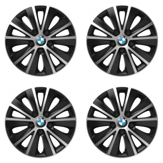 Puklice pre BMW 16 RAPIDE silver and black