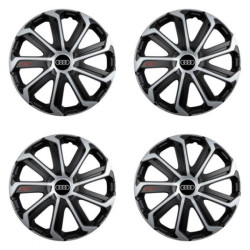 Puklice pre Audi 15 Evo black&silver