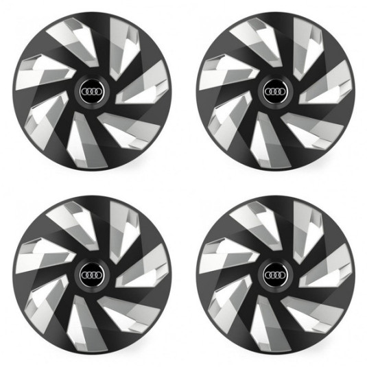 Puklice pre Audi 15 Vector RC black and silver