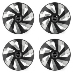 Puklice pre Audi 15 Vector RC black and silver