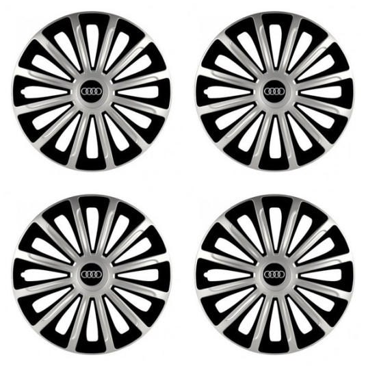 Puklice pre Audi 15 TREND silver and black