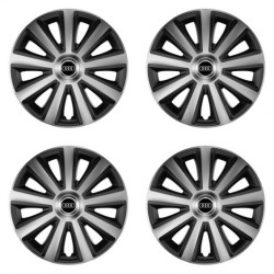 Puklice pre Audi 16 Aviator carbon silver&black