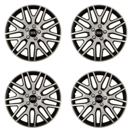 Puklice pre Audi 16 Dakar NC silver and black