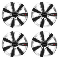Puklice pre Audi 16 GTX CARBON silver/black