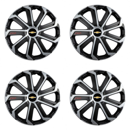 Puklice pre Chevrolet 14 Evo black&silver
