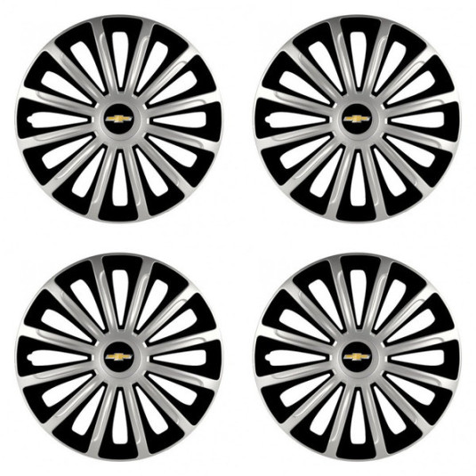 Puklice pre Chevrolet 16 TREND silver and black