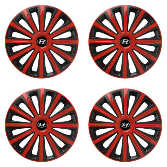 Puklice pre Hyundai 15 TREND red and black