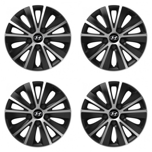 Puklice pre Hyundai 15 RAPIDE silver and black