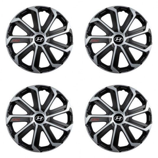 Puklice pre Hyundai 16 Evo black&silver
