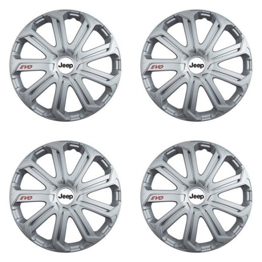 Puklice pre Jeep 15 Evo silver