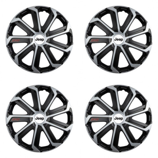 Puklice pre Jeep 15 Evo black&silver