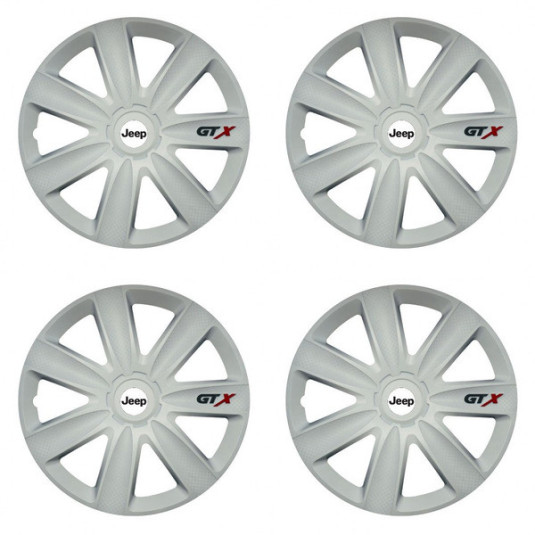 Puklice pre Jeep 16 GTX carbon white