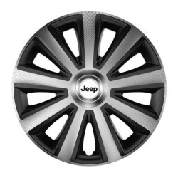 Puklice pre Jeep 16 Aviator carbon silver&black