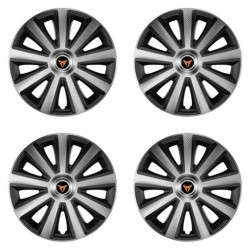 Puklice pre Cupra 14 Aviator carbon silver&black