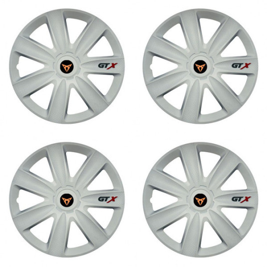 Puklice pre Cupra 16 GTX carbon white