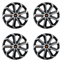 Puklice pre Cupra 16 Evo black&silver