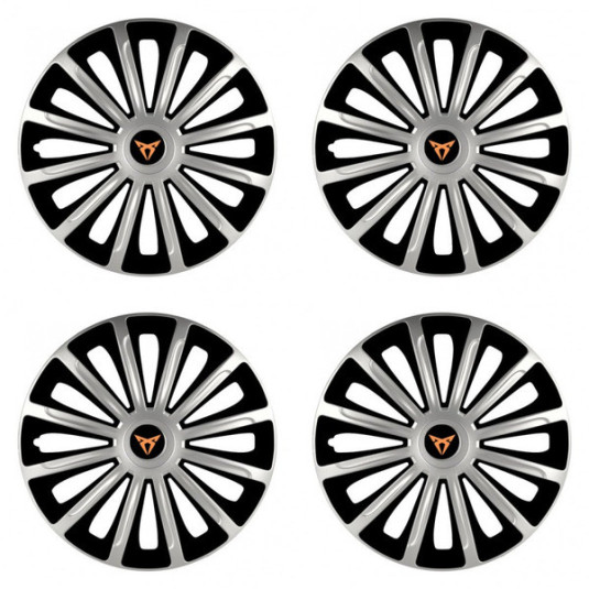 Puklice pre Cupra 16 TREND silver and black