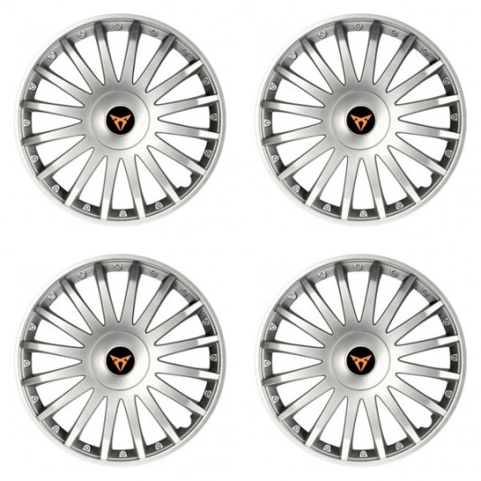 Puklice pre Cupra 16 CRYSTAL silver