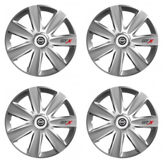 Puklice pre Nissan 15 GTX CARBON silver