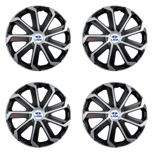 Puklice pre Lada 14 Evo black&silver