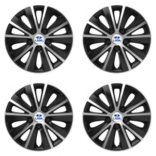 Puklice pre Lada 15 RAPIDE silver and black