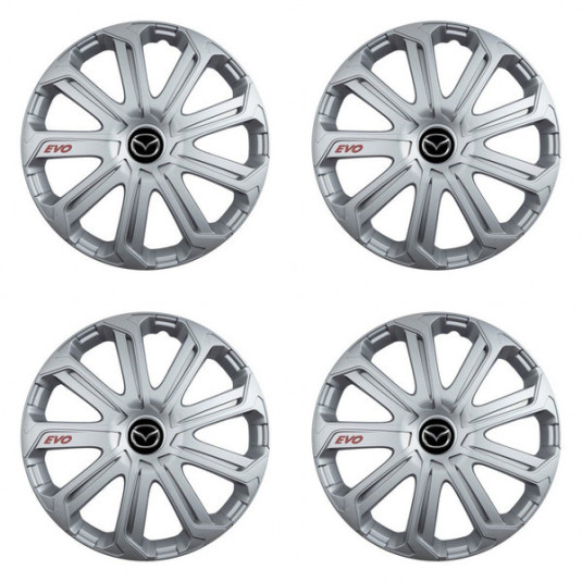 Puklice pre Mazda 14 Evo silver