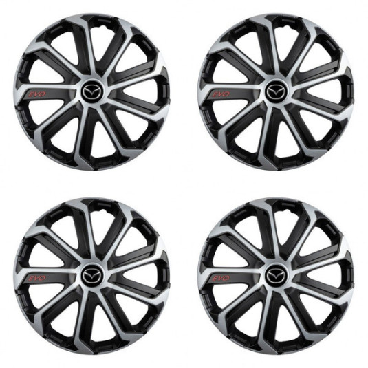 Puklice pre Mazda 14 Evo black&silver