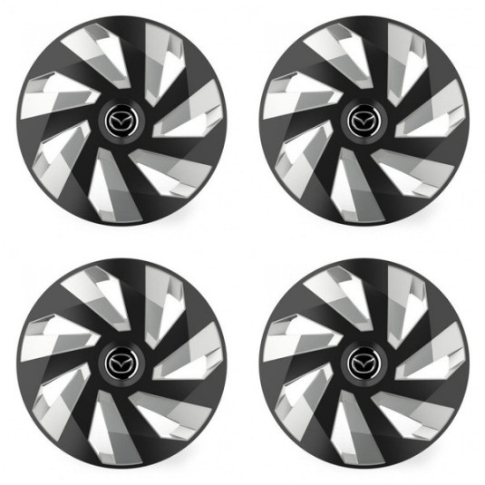 Puklice pre Mazda 16 Vector RC black and silver