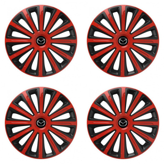 Puklice pre Mazda 16 TREND red and black