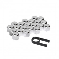 Kryty na skrutky 19mm chróm 21ks