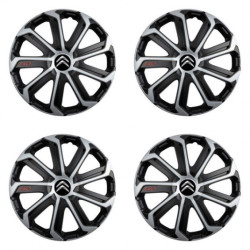 Puklice pre Citroen 15 Evo black&silver