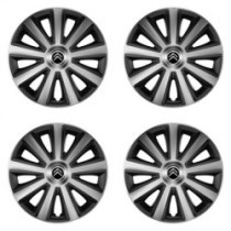 Puklice pre Citroen 15 Aviator carbon silver&black