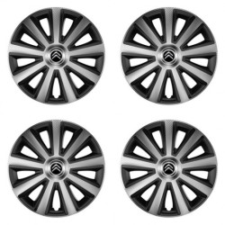 Puklice pre Citroen 15 Aviator carbon silver&black