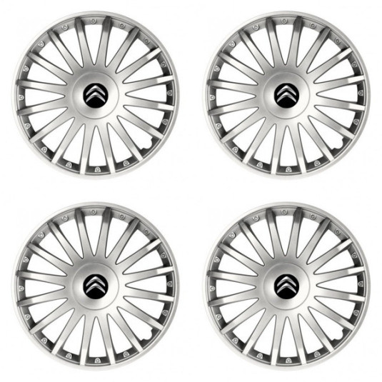 Puklice pre Citroen 15 CRYSTAL silver