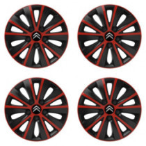 Puklice pre Citroen 15 RAPIDE red and black