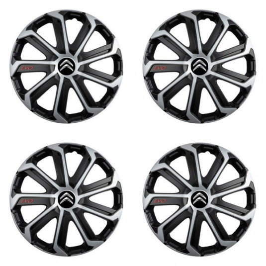 Puklice pre Citroen 16 Evo black&silver