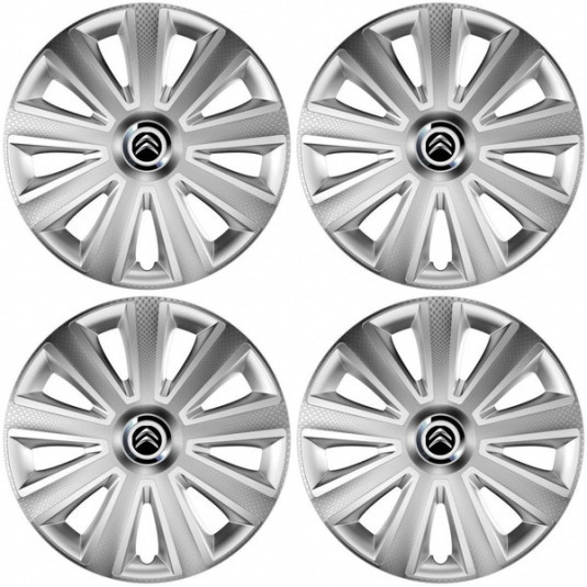 Puklice pre Citroen 16 Aviator carbon RC 16 silver